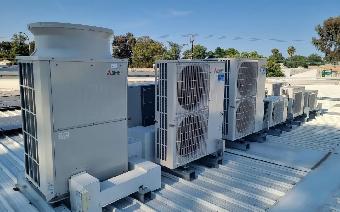 commercial air conditioning units on a roof