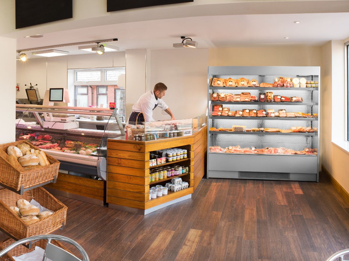 the inside of a butcher shop